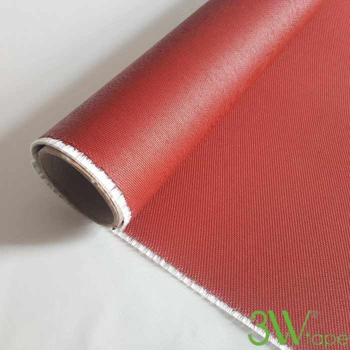 Vải bạt chống cháy silicone đỏ