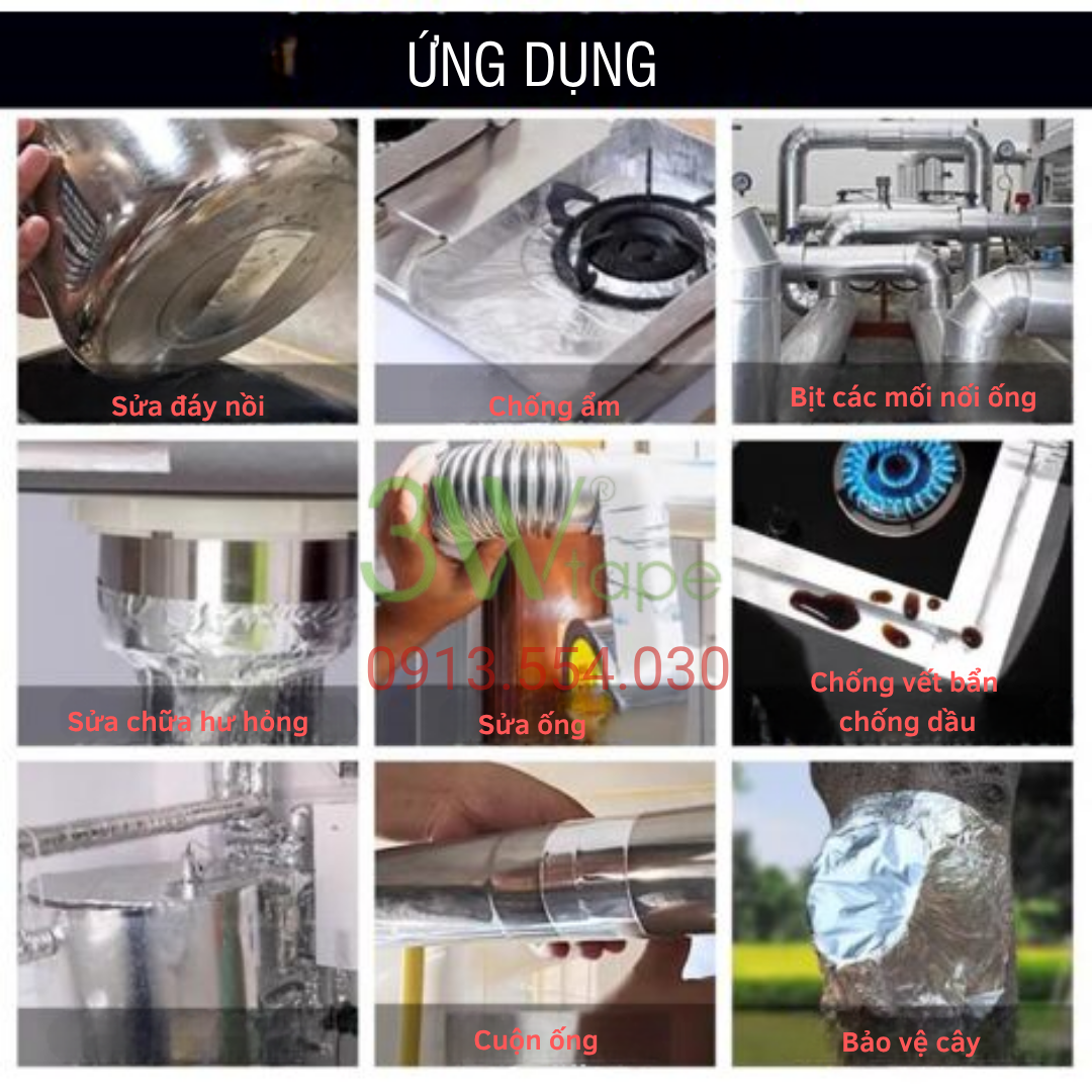 Băng dính bạc màng nhôm sợi thủy tinh ứng dụng trong bịt kín mối nối ống gió, chống thất thoát khí và hơi lạnh